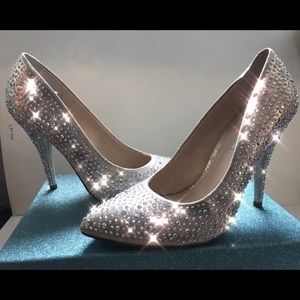 Betsey Johnson Champagne Fab Crystal Wedding Shoes